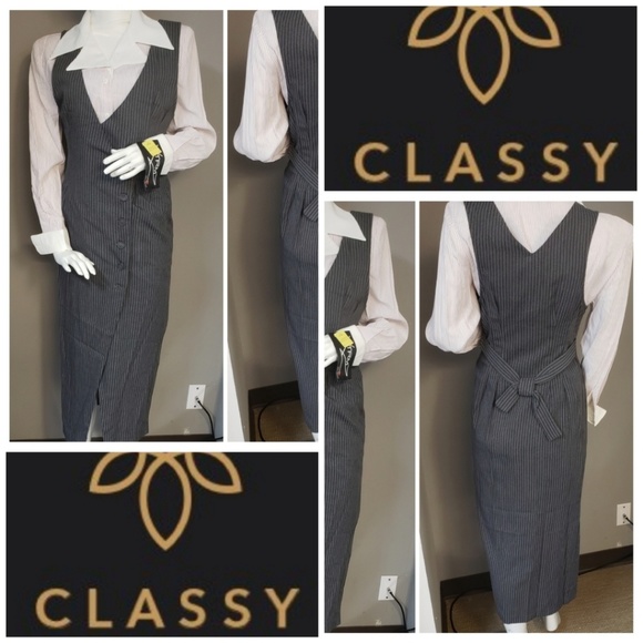 Xtrmz pinstriped double breasted dress - Picture 4 of 4